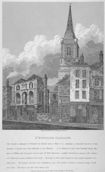 Church of St Botolph, Aldgate, City of London, 1810. Artist: W Preston
