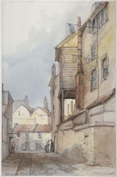 Catherine Wheel Alley, City of London, 1855. Artist: Thomas Colman Dibdin