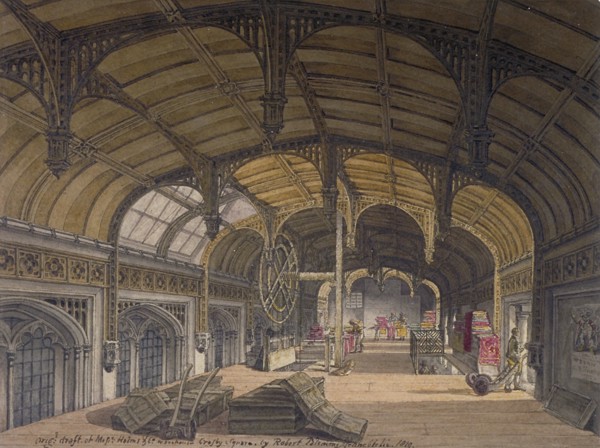 Interior view of Crosby Hall at no 36 Bishopsgate, City of London, 1819. Artist: Robert Blemmell Schnebbelie