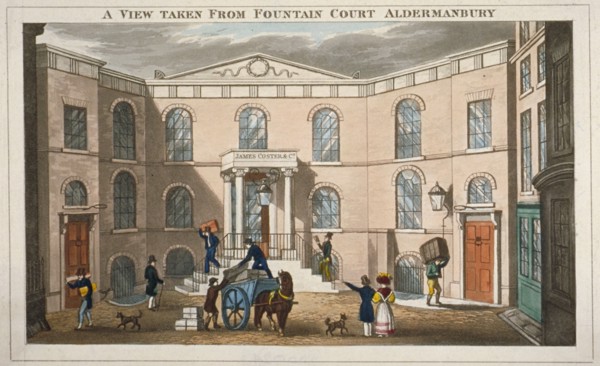 Fountain Court, Aldermanbury, City of London, 1830. Artist: Anon