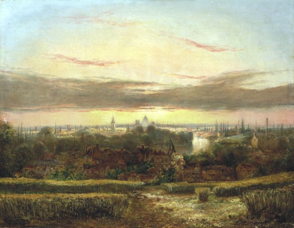 View from above Wandsworth, Westminster and St Paul's in the Distance' c1849-1866. Artist: William James Grant