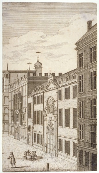 Guildhall Chapel and Blackwell Hall, City of London, 1750. Artist: Anon