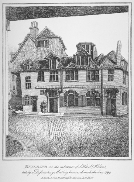 Building at the entrance of Little St Helen's, City of London, 1870. Artist: John Thomas Smith
