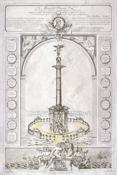 Design for a monument to Admiral Lord Nelson in the form of a column, 1806. Artist: Charles Middleton