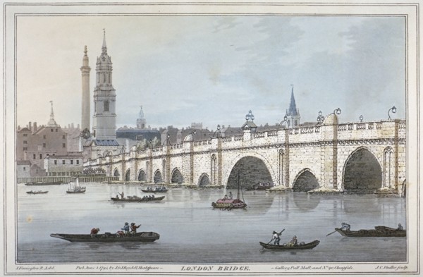 Old London Bridge, 1795. Artist: Joseph Constantine Stadler