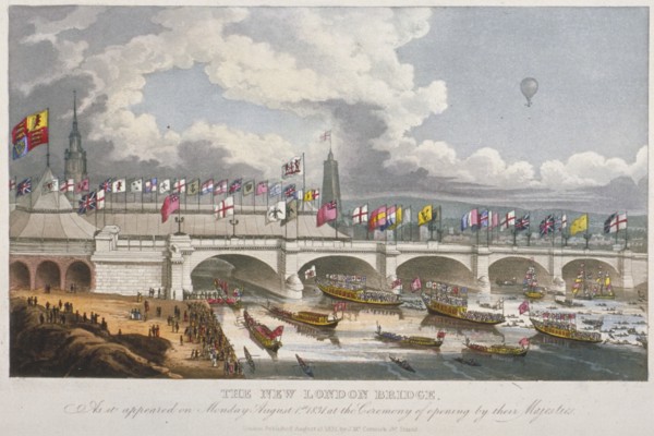 Opening ceremony of the new London Bridge, 1831. Artist: Anon