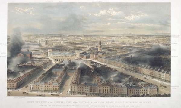 Aerial view of London, 1846. Artist: Anon