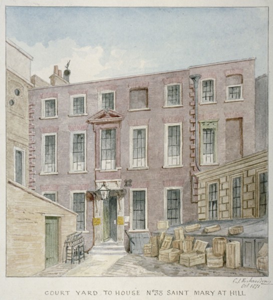 View of the courtyard at no 38 St Mary at Hill, City of London, 1871. Artist: Charles James Richardson