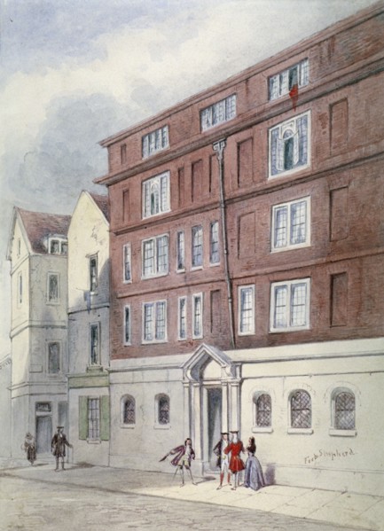 Residence of Titus Oates, Oat Lane, City of London, 1845. Artist: Frederick Napoleon Shepherd