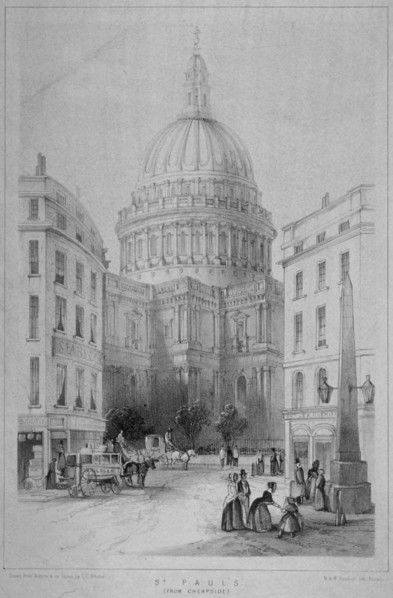 North-east view of St Paul's Cathedral, City of London, 1854. Artist: Sir Christopher Wren
