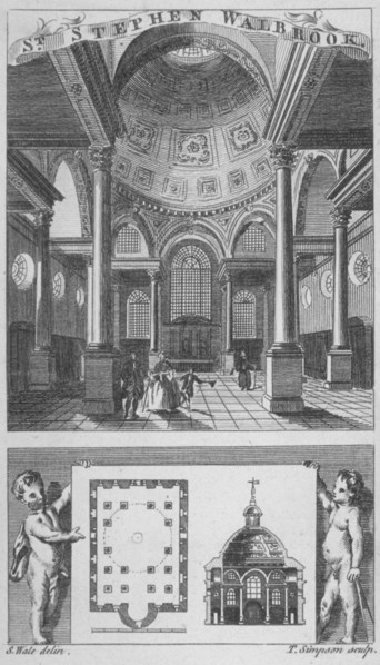 Church of St Stephen Walbrook, City of London, 1770. Artist: Edward Rooker