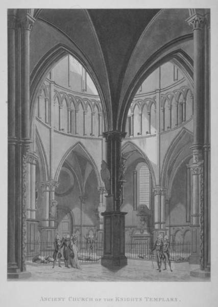 Interior view of Temple Church, City of London, 1796. Artist: Anon