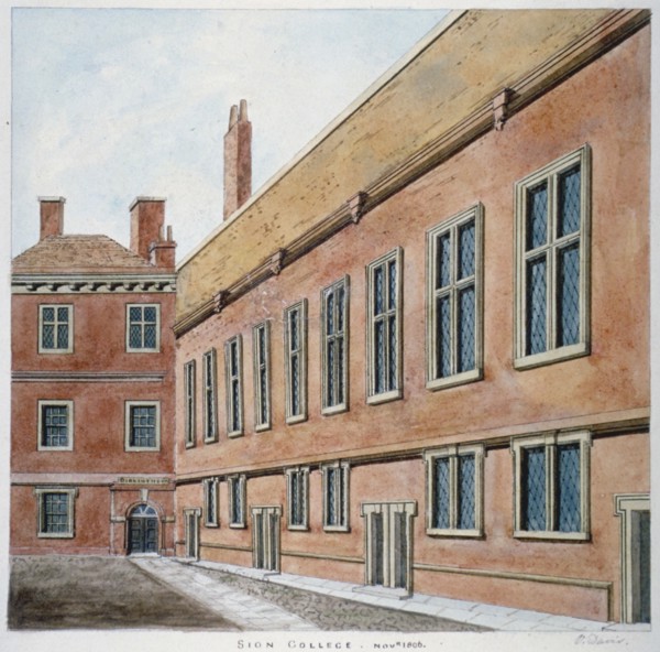 Sion College, City of London, 1806. Artist: Valentine Davis