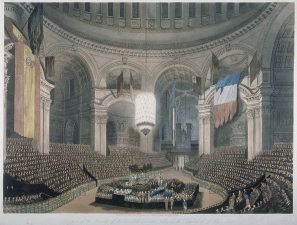The ceremony of Lord Nelson's burial at St Paul's Cathedral, City of London, 1806. Artist: FC Lewis