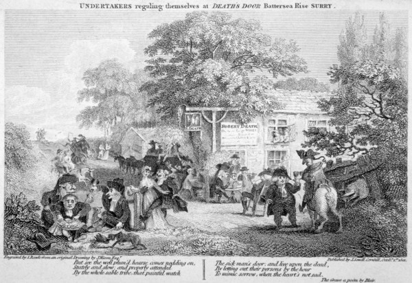 Undertakers regaling themselves at Death's Door', Battersea, London, 1801. Artist: Samuel Rawle