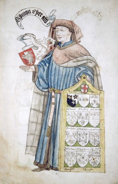 Simon Eyre, Lord Mayor of London 1445-1446, in aldermanic robes, c1450. Artist: Roger Leigh