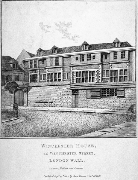 View of Winchester House in Winchester Place, London, 1800. Artist: John Thomas Smith