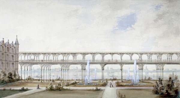 Temple Gardens, City of London, c1840. Artist: Anon
