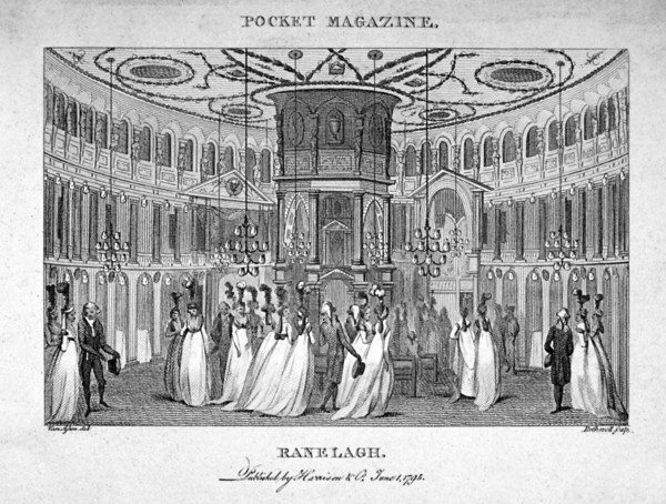 Interior view of figures in the Rotunda in Ranelagh Gardens, Chelsea, London, 1795. Artist: Thomas Rothwell