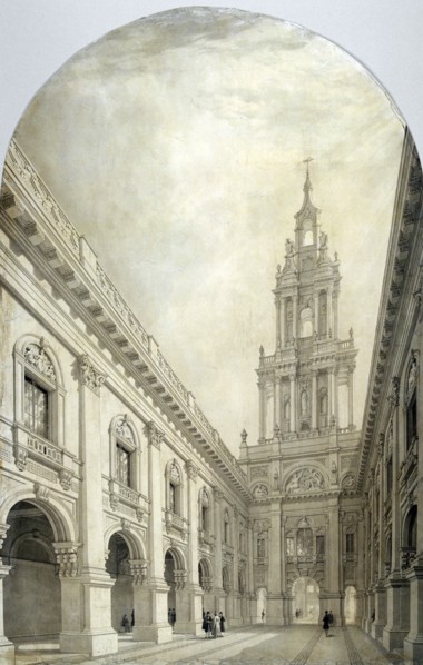 Design for the new Royal Exchange, 1839.                                                   Creator: Frederick Mackenzie.