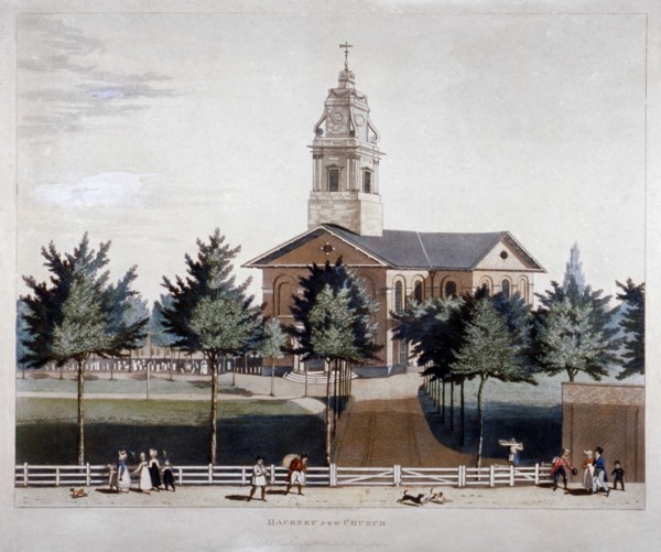 The Church of St John at Hackney, London, 1819. Artist: James Pollard