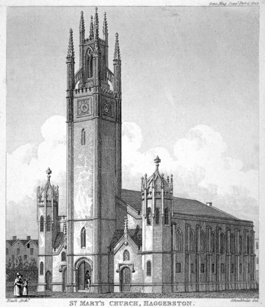 Church of St Mary Haggerston, Hackney, London, 1827. Artist: Anon