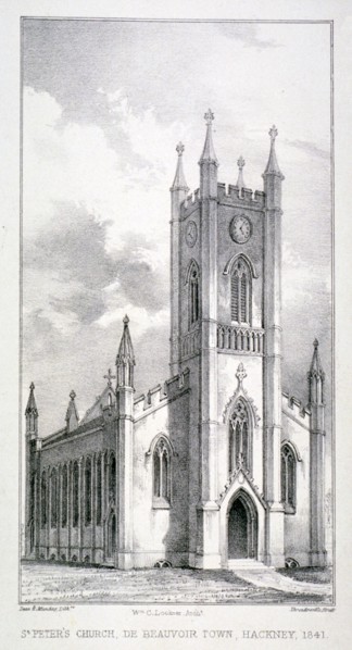 Church of St Peter de Beauvoir Town, Hackney, London, 1841. Artist: Dean and Munday