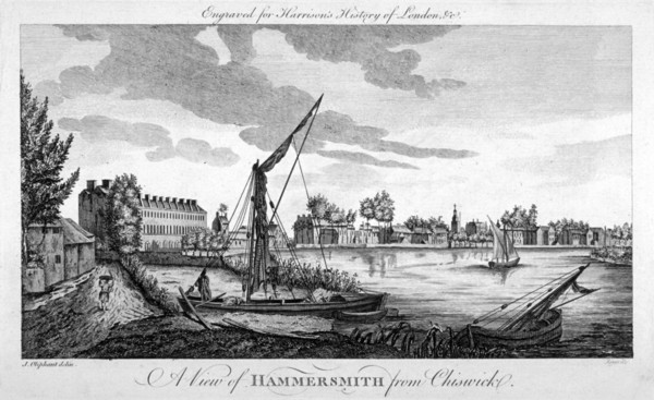 View of Hammersmith from Chiswick, London, c1770. Artist: John Royce