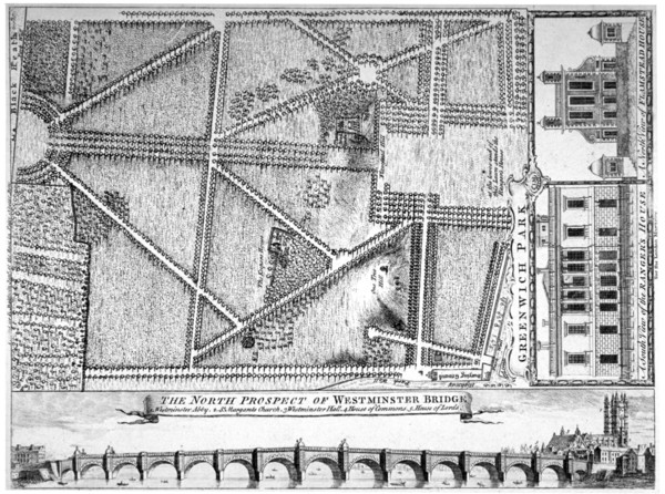 Plan of Greenwich Park, Greenwich, London, 1749. Artist: Anon