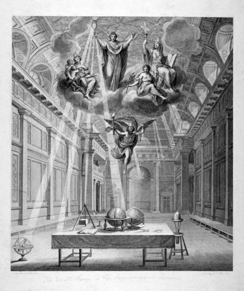 Interior of the Great Room of Freemasons' Tavern, Great Queen Street, Holborn, London, c1800. Artist: Francesco Bartolozzi
