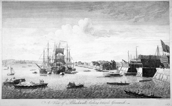 Blackwall, Poplar, London, 1750. Artist: John Boydell