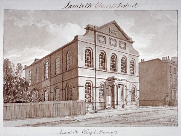 View of a chapel on York Road, Lambeth, London, 1828. Artist: John Buckler