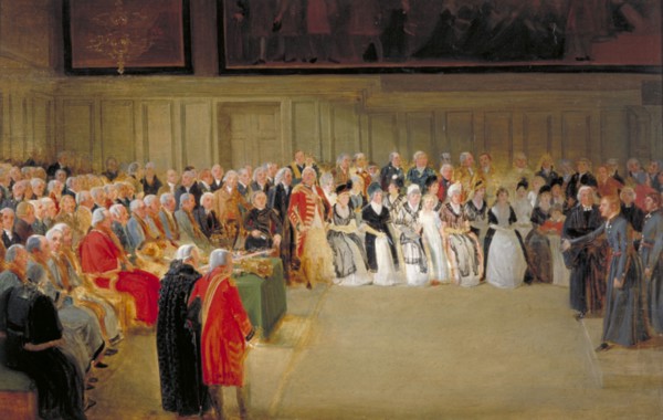 'Christ's Hospital, St Matthew's Day, 1798'. Artist: Thomas Stothard