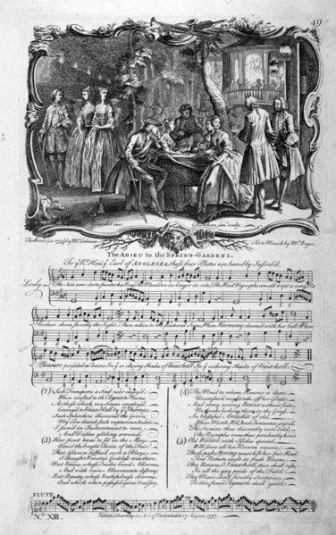 'The Adieu to the Spring-Gardens', 1737. Artist: George Bickham