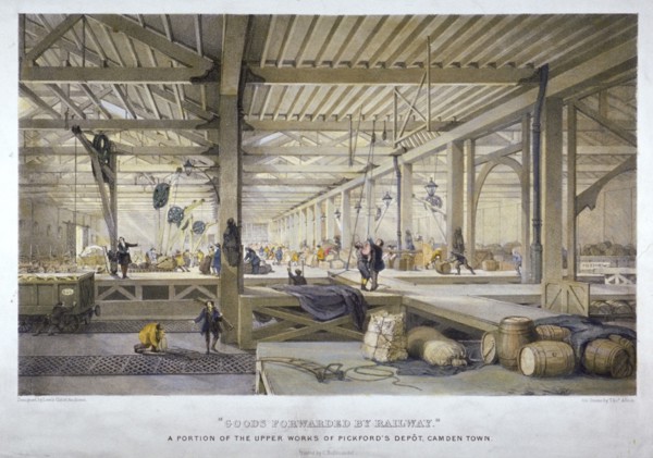 'Goods forwarded by railway', 19th century. Artist: Thomas Allom