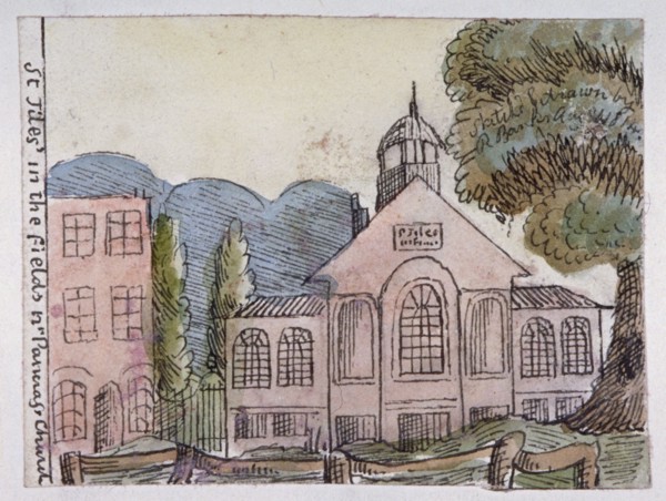Church of St Giles in the Fields, St Pancras, London, 1814. Artist: Robert Banks