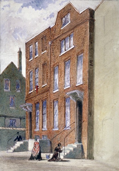 View of the Vicar General's Office, Bell Yard, Knightrider Street, City of London, 1841. Artist: Frederick Napoleon Shepherd