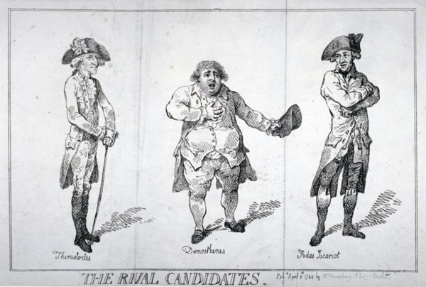 'The Rival Candidates', 1784. Artist: Isaac Cruikshank