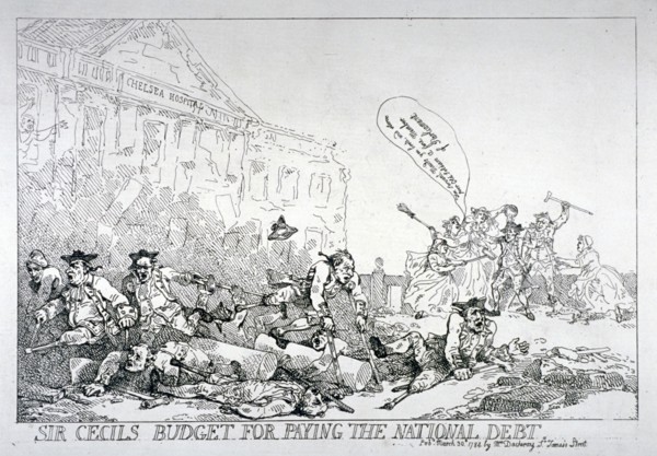 Sir Cecils budget for paying the national debt', 1874. Artist: Thomas Rowlandson
