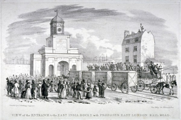 East India Docks, London, c1825. Artist: Vear