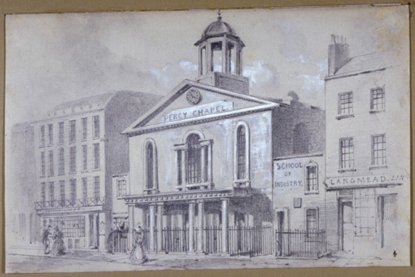 Percy Chapel, Charlotte Street, Fitzroy Square, London, 1857. Artist: Anon