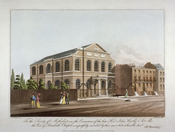 The Methodist chapel in Lambeth, London, 1816. Artist: C Rosenberg