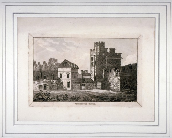 The tower at the Bishop of Winchester's palace, Southwark, London, 1804. Artist: Anon