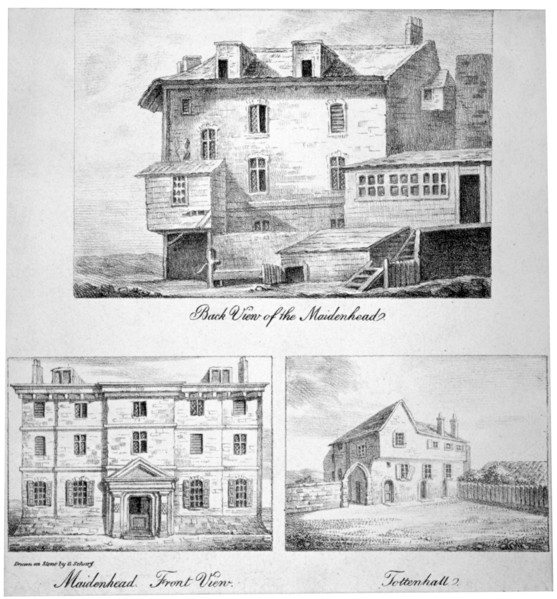 Three views of Toten Hall, Tottenham Court Road, St Pancras, London, c1810. Artist: Anon