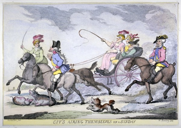 'Cits Airing Themselves on a Sunday, 1809. Artist: Thomas Rowlandson