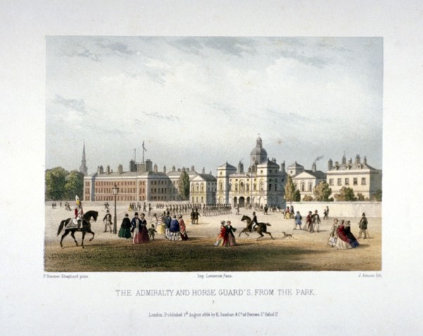 Admiralty and Horse Guards, Whitehall, Westminster, London, 1854. Artist: Jules Louis Arnout