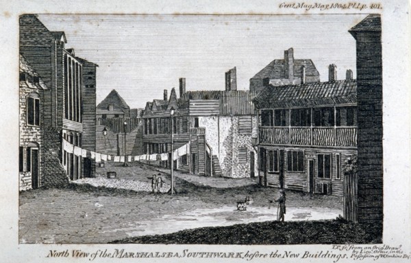 North view of Marshalsea prison on Borough High Street, Southwark, London, 1804. Artist: Anon