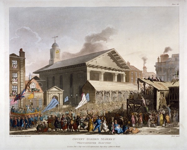 Covent Garden Market, Westminster, London, 1808. Artist: Augustus Charles Pugin