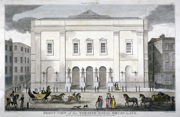 Front view of the Theatre Royal, Drury Lane, Westminster, London, 1812. Artist: Anon