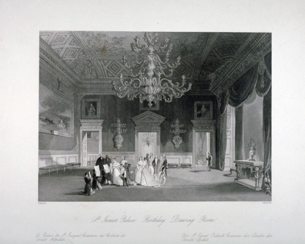 Drawing-room in St James's Palace, Westminster, London, c1840. Artist: Harden Sidney Melville